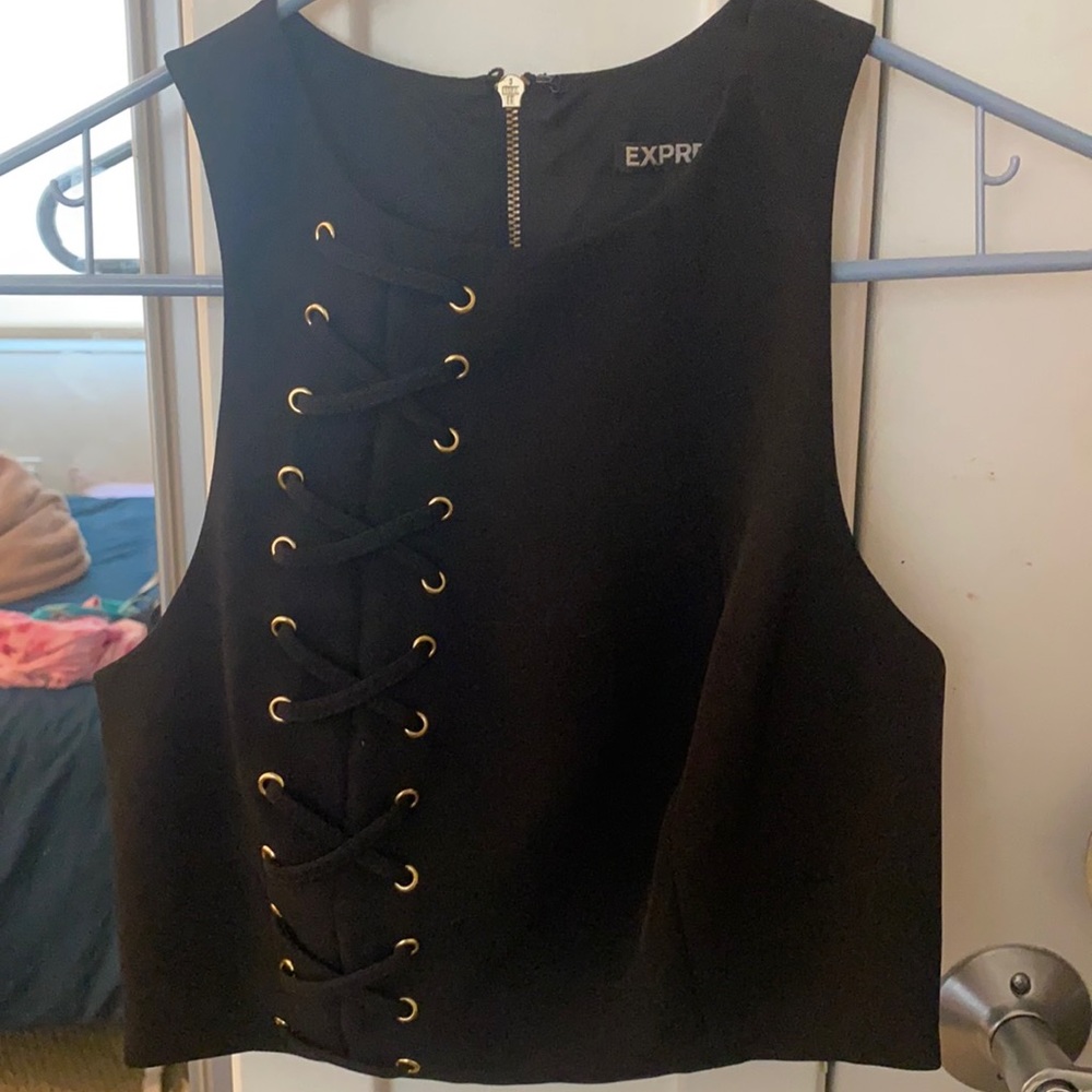 Black crop top from express